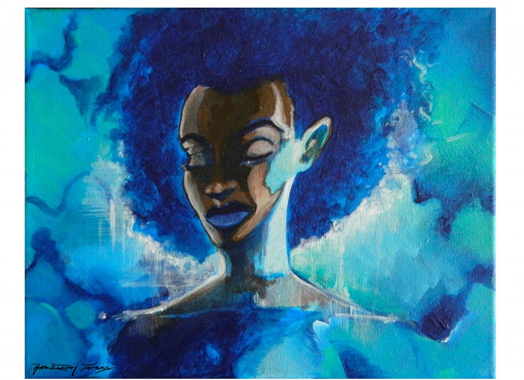 Woman in Blue By Ras Elijah Tafari