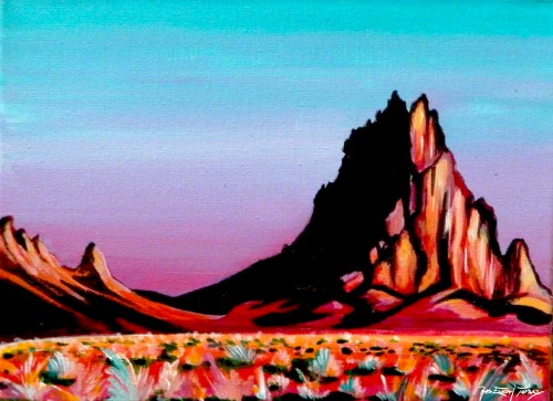 "Shiprock" 8x10" Acrylic and Indian Ink, only $120!