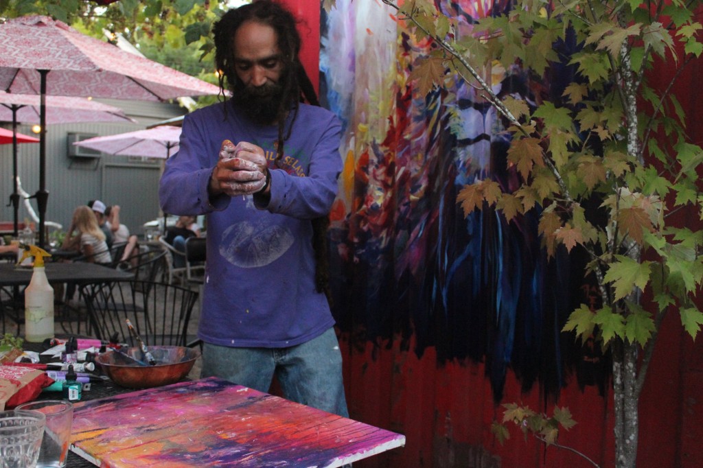 Ras Elijah Tafari in the art mix. Eugene Oregon.