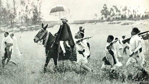 Emperor Haile Selassie I on the Donkey