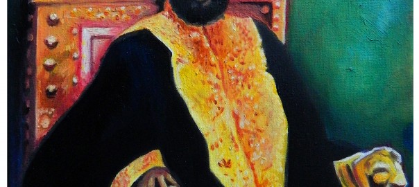 "Selassie on the Throne" Oil, Original Available