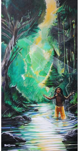 Acrylic and indian Ink, 36"x18" 500. for the Original. " Uplifted "