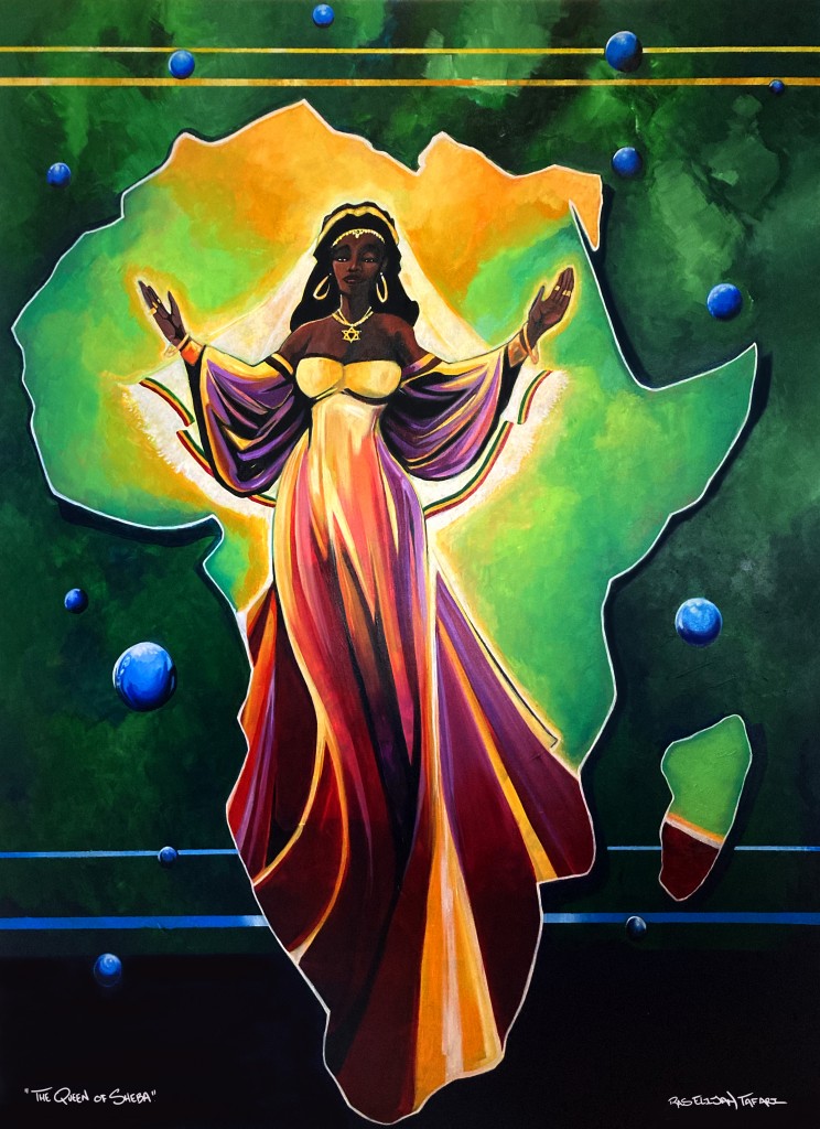 The Queen of Sheba. Acrylic and Indian ink. its huge..and I think someone is getting the original. Prints available. 